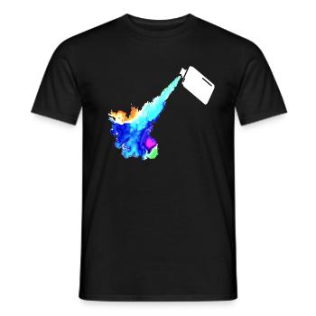 Spray can graffiti art in colorful - Men's T-Shirt - black - Front - AI Model Male 178 light (178cm)