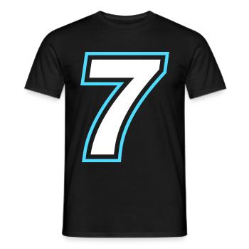 7 nombre symbole - T-shirt homme - noir - Devant - AI Model Male 178 light (178cm)