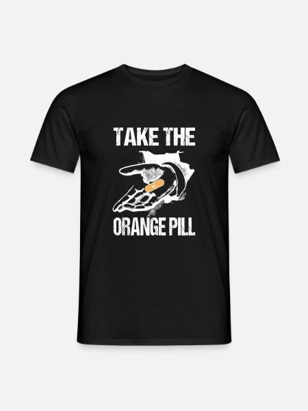 Bitcoin Take The Orange Pill - Männer T-Shirt - Schwarz