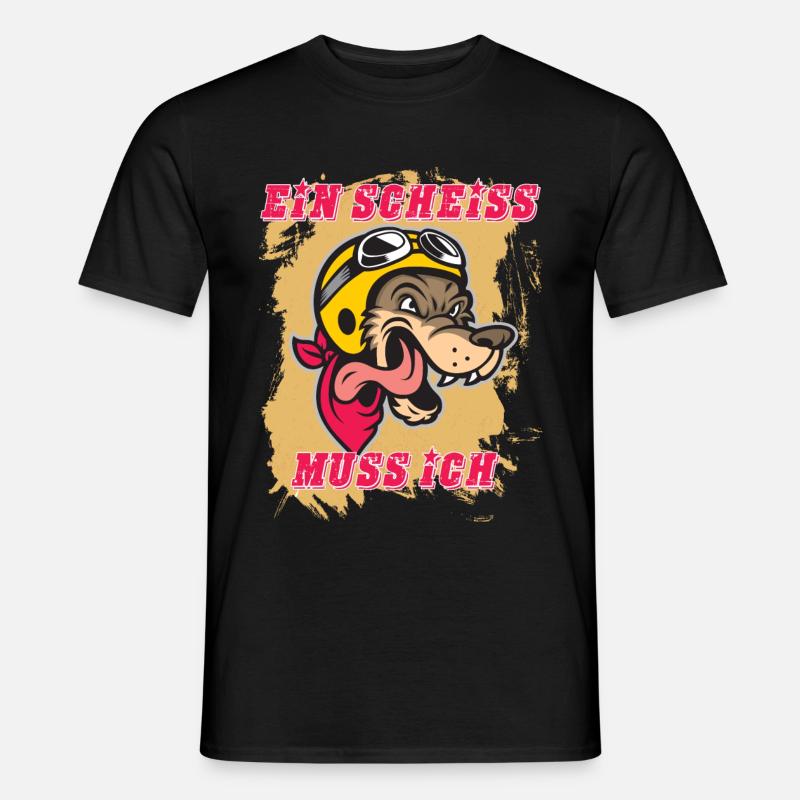 Ein Scheiss muss ich Wolf Motorrad Chopper - Männer T-Shirt - Schwarz