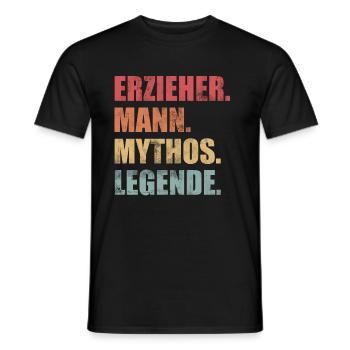 Erzieher Mann Mythos Legende Vintage - Männer T-Shirt - Schwarz - Vorne - AI Model Male 178 light (178cm)