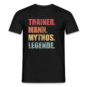Trainer Mann Mythos Legende Vintage - Männer T-Shirt - Schwarz - Vorne - AI Model Male 178 light (178cm)
