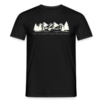 Faith can move Mountains - Christian Gift - Men's T-Shirt - black - Front - AI Model Male 178 light (178cm)