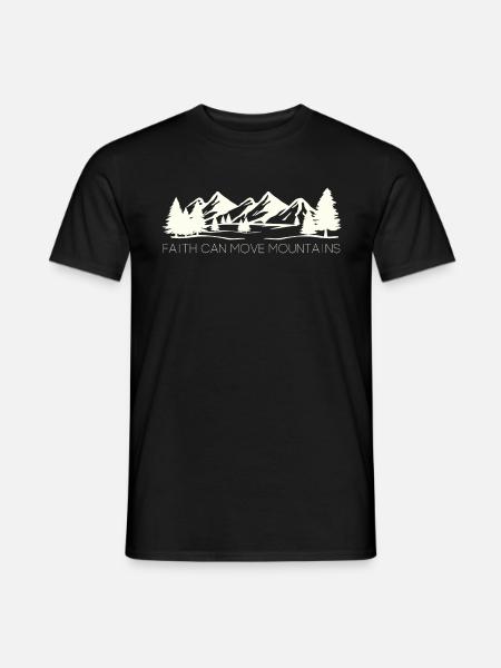 Faith can move Mountains - Christliches Geschenk - Männer T-Shirt - Schwarz