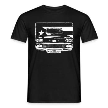 Kubanische Flagge und amerikanisches Retro-Auto - Almendron - Männer T-Shirt - Schwarz - Vorne - AI Model Male 178 light (178cm)