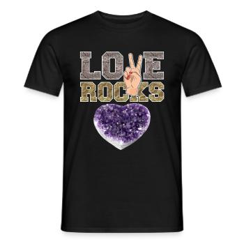 I love collecting minerals and natural stones - Men's T-Shirt - black - Front - AI Model Male 178 light (178cm)