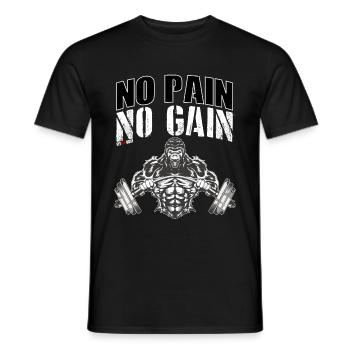 No pain no gain to train in the gym hard - Men's T-Shirt - black - Front - AI Model Male 178 light (178cm)