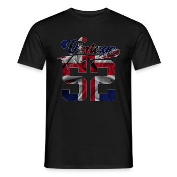 74TH BIRTHDAY UK VINTAGE 1952 - Men's T-Shirt - black - Front - AI Model Male 178 light (178cm)