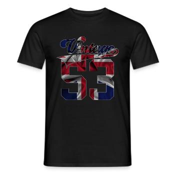 73RD BIRTHDAY UK VINTAGE 1953 - Men's T-Shirt - black - Front - AI Model Male 178 light (178cm)