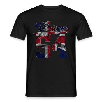 72E ANNIVERSAIRE UK MILLÉSIME 1954 - T-shirt homme - noir - Devant - AI Model Male 178 light (178cm)