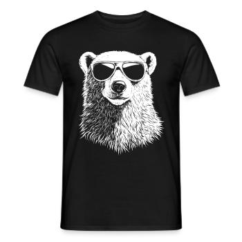 Cool Polar Bear Sunglasses Summer Bear - Men's T-Shirt - black - Front - AI Model Male 178 light (178cm)