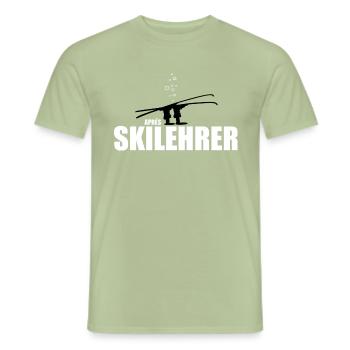 Moniteur de ski Bavarian Monkey Apres - T-shirt homme - vert sauge - Devant - AI Model Male 178 light (178cm)