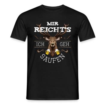 Mir reichts ich geh saufen Bier Hirsch Party Fest - Männer T-Shirt - Schwarz - Vorne - AI Model Male 178 light (178cm)