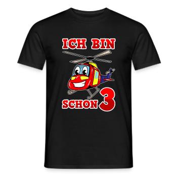 Hubschrauber Kinder 3. Geburtstag Mädchen Junge - Männer T-Shirt - Schwarz - Vorne - AI Model Male 178 light (178cm)