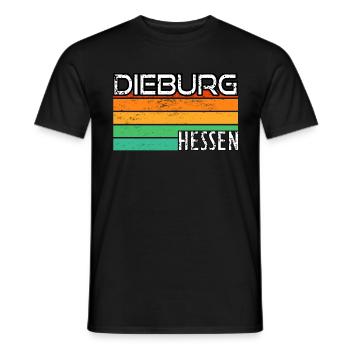 Dieburg Hessen Retro Grunge - Männer T-Shirt - Schwarz - Vorne - AI Model Male 178 light (178cm)