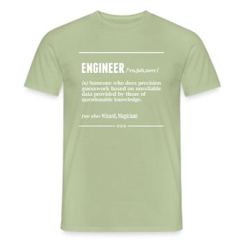 ENGINEER - Men's T-Shirt - sage - Front - AI Model Male 178 light (178cm)