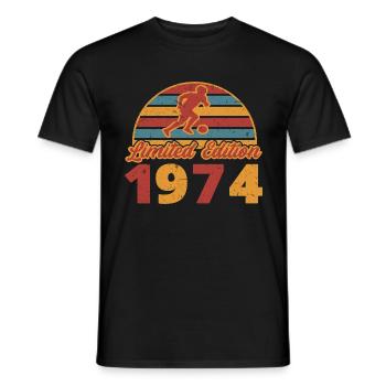 Football Football Player Sports Birthday 1974 - Men's T-Shirt - black - Front - AI Model Male 178 light (178cm)
