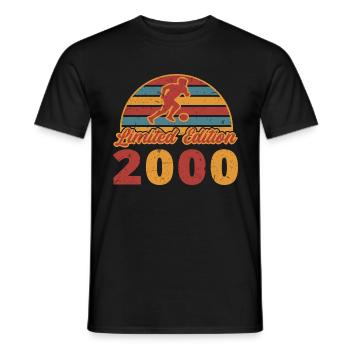 Footballeur Footballeur Footballeur Anniversaire 2000 - T-shirt homme - noir - Devant - AI Model Male 178 light (178cm)