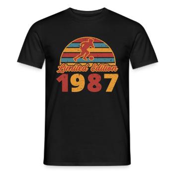 Football player Footballer birthday 1987 - Men's T-Shirt - black - Front - AI Model Male 178 light (178cm)
