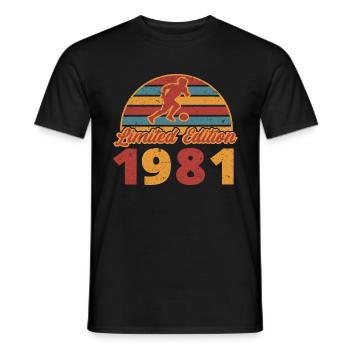 Footballer Football player Football birthday 1981 - Men's T-Shirt - black - Front - AI Model Male 178 light (178cm)