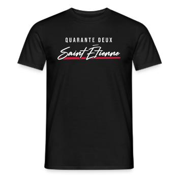 Saint Étienne 42 Frankreich Kennzeichen - Männer T-Shirt - Schwarz - Vorne - AI Model Male 178 light (178cm)