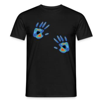 Hände - Männer T-Shirt - Schwarz - Vorne - AI Model Male 178 light (178cm)