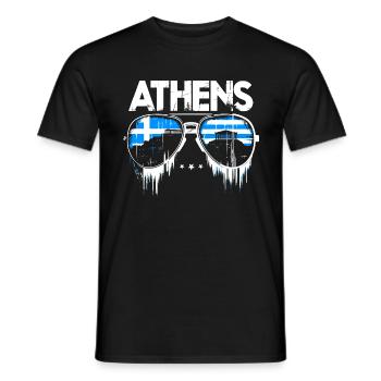 Athènes, Grèce Lunettes de soleil Design - T-shirt homme - noir - Devant - AI Model Male 178 light (178cm)