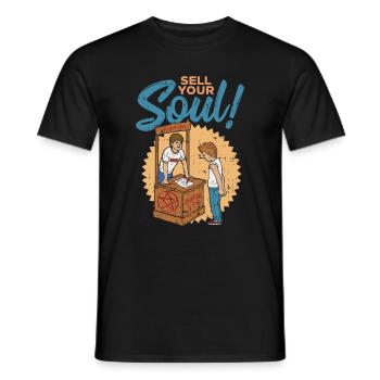 Verkoop je soul-devil retro vintage ironie-ritueel - Heren T-shirt - zwart - Voor - AI Model Male 178 light (178cm)