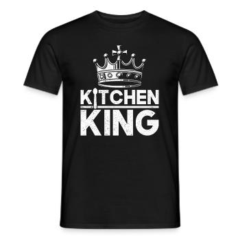 Kitchen King Hobby Chef Funny Chef Gift Man - Men's T-Shirt - black - Front - AI Model Male 178 light (178cm)