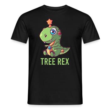 Süßes Tree Rex T-Rex Weihnachtsmann Geschenk Licht - Männer T-Shirt - Schwarz - Vorne - AI Model Male 178 light (178cm)
