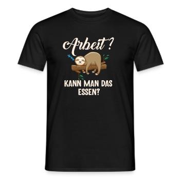Faultier Arbeit Kann Man Das Essen? - Männer T-Shirt - Schwarz - Vorne - AI Model Male 178 light (178cm)