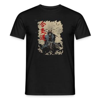 Samurai Warrior Japanese Manga Anime Gift - Men's T-Shirt - black - Front - AI Model Male 178 light (178cm)