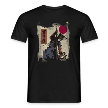 Samurai Warrior Japanese Manga Anime Gift - Men's T-Shirt - black - Front - AI Model Male 178 light (178cm)