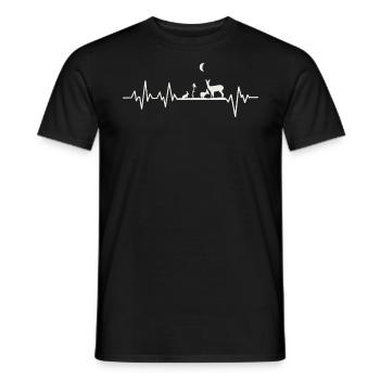 Battements de coeur Nature Sauvage Chevreuil chasseur Chasseur - T-shirt homme - noir - Devant - AI Model Male 178 light (178cm)
