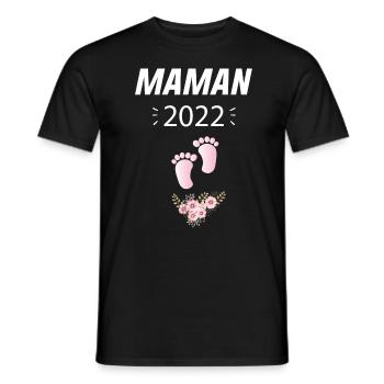 Annonce Grossesse Papa Cadeau Future Maman 2022 - T-shirt homme - noir - Devant - AI Model Male 178 light (178cm)