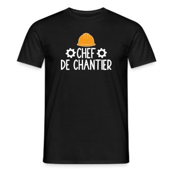 Chef De Chantier - T-shirt homme - noir - Devant - AI Model Male 178 light (178cm)