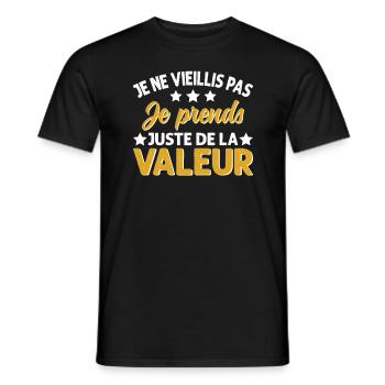 Je Ne Vieillis Pas Je Prends De La Valeur - T-shirt homme - noir - Devant - AI Model Male 178 light (178cm)