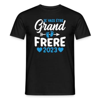 Je Vais Être Grand Frère 2023 - T-shirt homme - noir - Devant - AI Model Male 178 light (178cm)