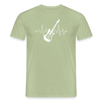 Le Fréquence Cardiaque D'un Guitariste - T-shirt homme - vert sauge - Devant - AI Model Male 178 light (178cm)