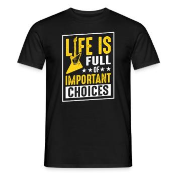 La Vie Est Pleine De Choix Importants - T-shirt homme - noir - Devant - AI Model Male 178 light (178cm)