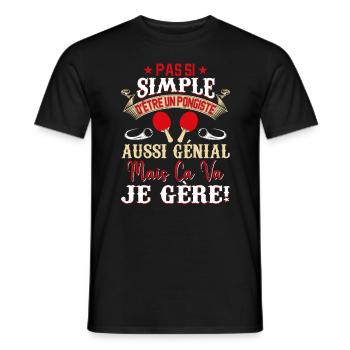 Je Suis Un Pongiste Génial - T-shirt homme - noir - Devant - AI Model Male 178 light (178cm)