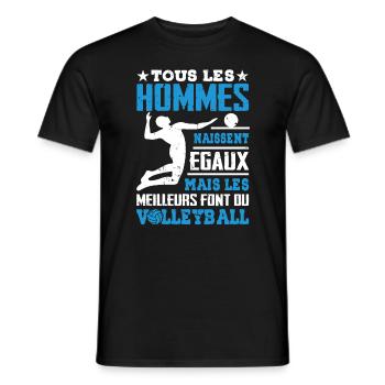 Les Meilleurs Hommes Font Du Volleyball - T-shirt homme - noir - Devant - AI Model Male 178 light (178cm)