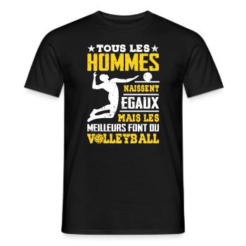 Les Meilleurs Hommes Font Du Volleyball - T-shirt homme - noir - Devant - AI Model Male 178 light (178cm)