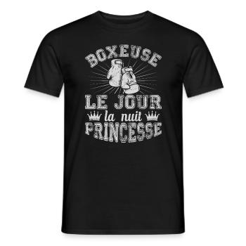 Boxeuse Le Jour La Nuit Princesse - T-shirt homme - noir - Devant - AI Model Male 178 light (178cm)