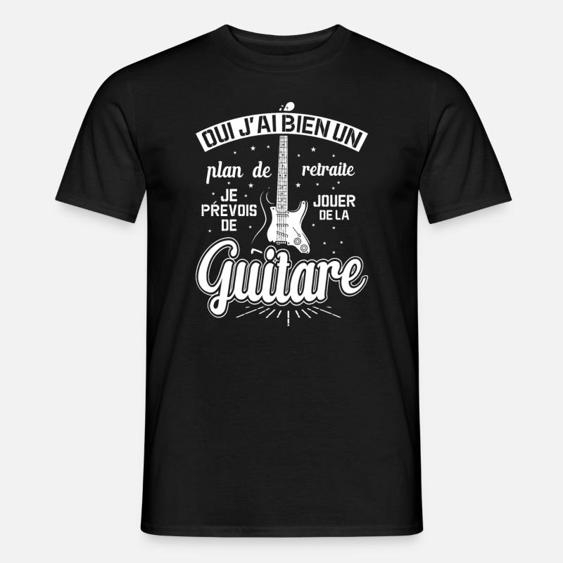 Mon Plan De Retraite C'est Jouer De Guitare - T-shirt homme - noir