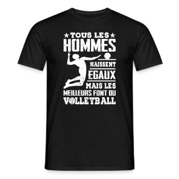 Les Meilleurs Hommes Font Du Volleyball - T-shirt homme - noir - Devant - AI Model Male 178 light (178cm)