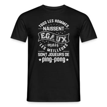 Less Meilleurs Hommes Sont Joueurs De Ping Pong - T-shirt homme - noir - Devant - AI Model Male 178 light (178cm)