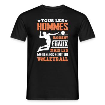 Les Meilleurs Hommes Font Du Volleyball - T-shirt homme - noir - Devant - AI Model Male 178 light (178cm)