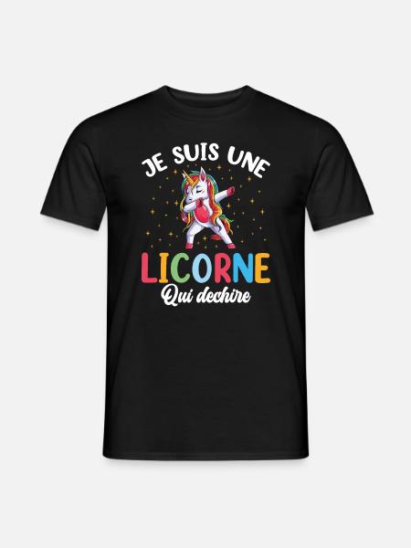 Je Suis Une Licorne Qui Déchire - T-shirt homme - noir