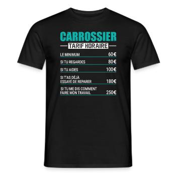 Le Tarif Horaire D'un Carrossier - T-shirt homme - noir - Devant - AI Model Male 178 light (178cm)